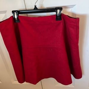 Lands’ End Red Felt Circular Skirt